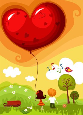 Vector illustration of a Valentine card clipart