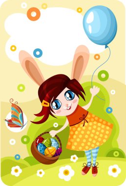 Vector illustration of a easter card clipart