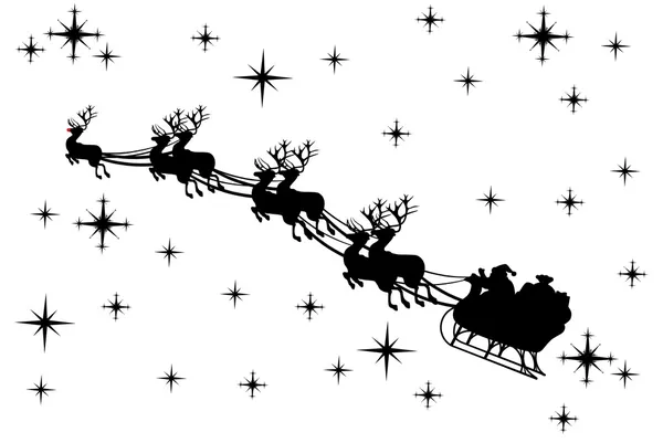 Silhouette du Père Noël — Image vectorielle