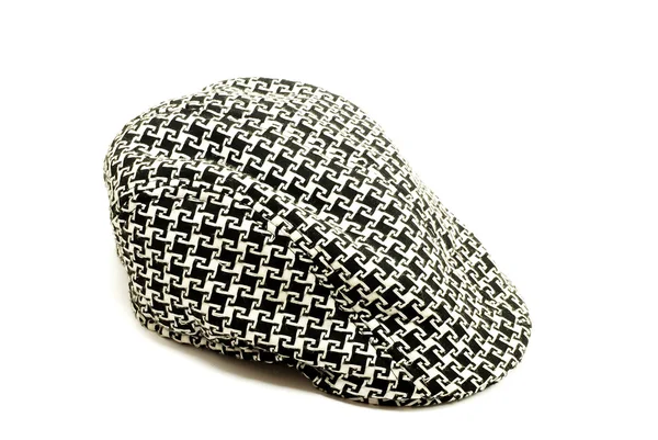 Pălărie Alb Negru Izolată Alb — Fotografie, imagine de stoc
