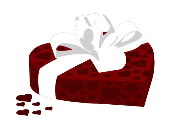 Caja regalo corazón — Vector de stock