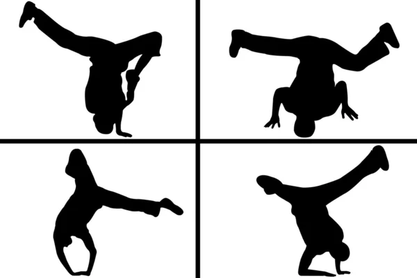 Streetdancer silhouette — Stock Vector