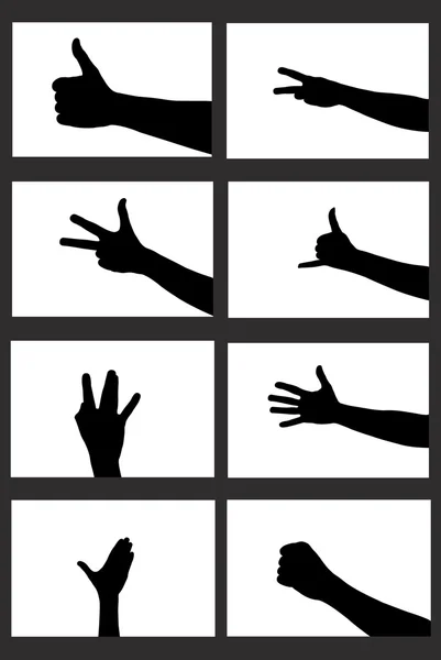 Silhouette kezek — Stock Vector
