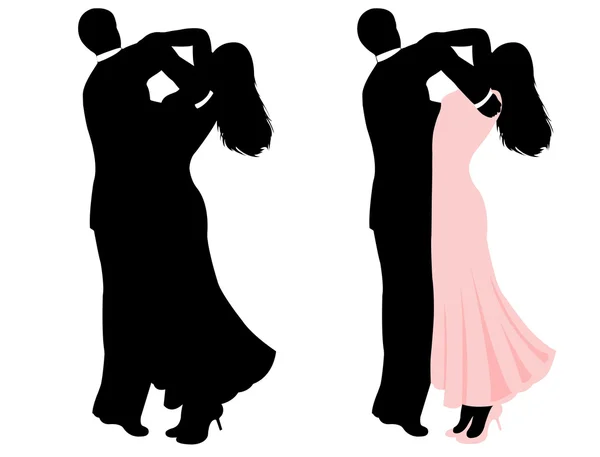 Illustration Couple Dancing Isolated White — Stock Vector