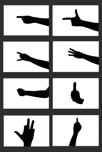 Ruce silueta izolované — Stockový vektor