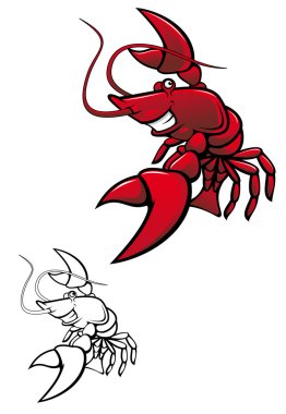 Smiling crayfish clipart