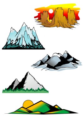 Mountain peaks clipart