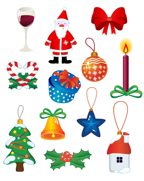 Vánoční ikony a symboly — Stockový vektor