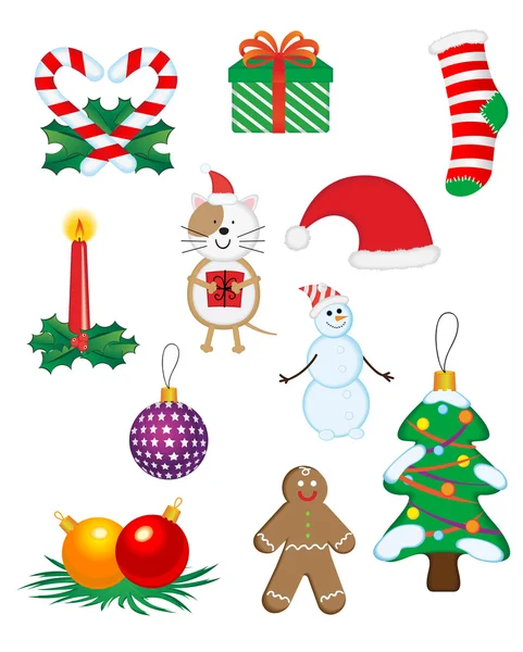 Ícones e símbolos de Natal —  Vetores de Stock