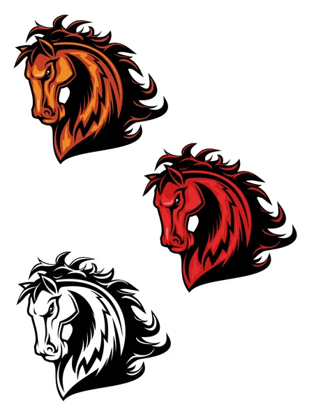Paard cartoon tatoeages — Stockvector