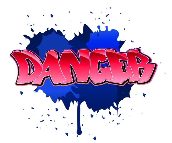 Danger Urban Graffiti Design Blobs Background — Stock Vector