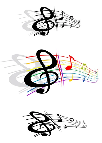 Streszczenie Notatki Elementami Muzyki Jako Projekt Tło Muzyczne — Wektor stockowy