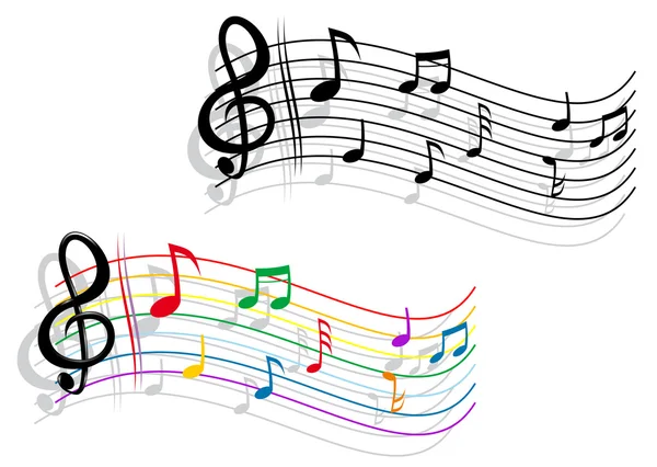 Notas Abstractas Con Elementos Musicales Como Diseño Fondo Musical — Vector de stock