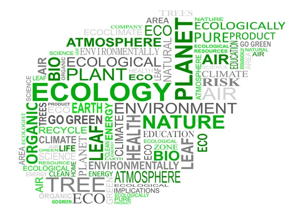 Ecologia tag cloud — Vettoriale Stock