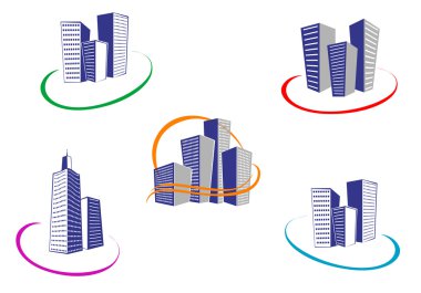 Buildings symbols clipart