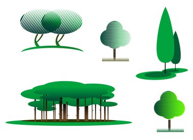 Tree symbols clipart