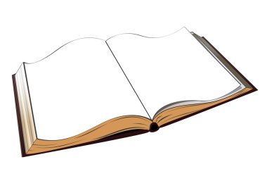 Open book isolated on white as a symbol of education clipart