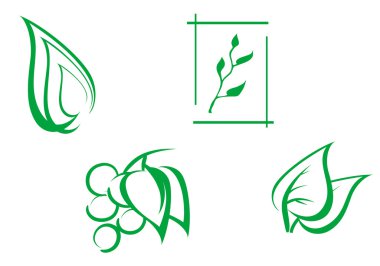 Set of leaves symbols clipart