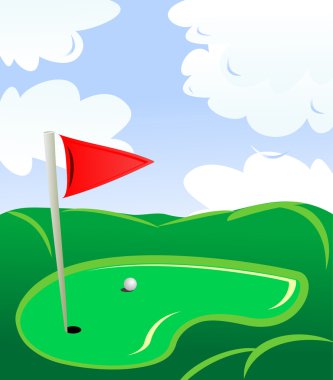 Golf field landscape as a concept of golf game clipart