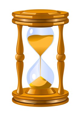 Isolated antique hourglass icon as a time concept clipart