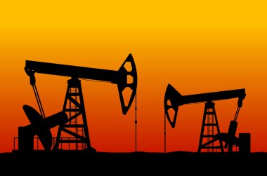 Oilfields as a concept of oil industry clipart