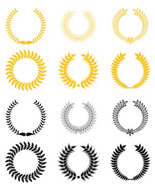 Set of laurel wreaths clipart