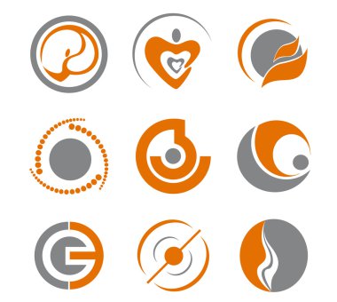 Set of different abstract symbols for design clipart