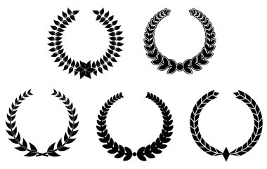 Set of laurel wreaths clipart