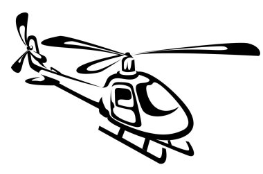 Flying helicopter clipart