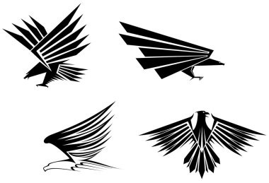 Eagle symbol isolated on white for tattoo design clipart