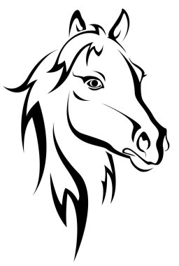 Black horse silhouette clipart