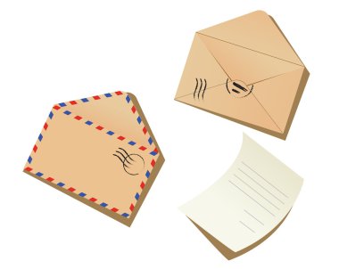 Letter and envelopes clipart