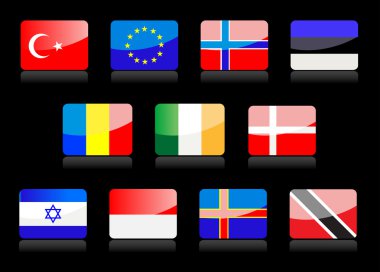 Glossy flags clipart