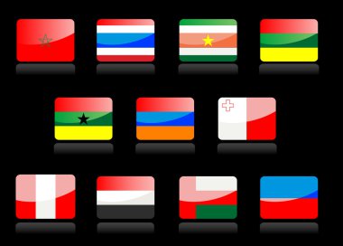 Glossy flags clipart