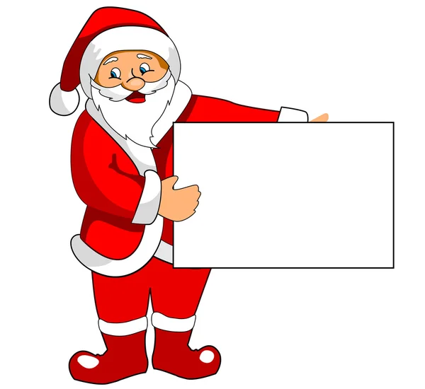 Papai Noel com papel branco — Vetor de Stock