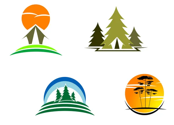 Simboli Turistici Design Isolato Bianco — Vettoriale Stock