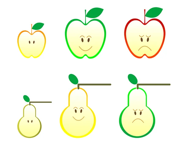 stock vector Apple and pear icons