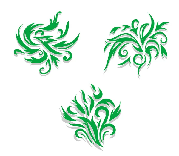 Décorations Florales Isolées Sur Fond Blanc — Image vectorielle