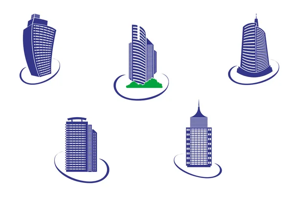 Symboles des bâtiments — Image vectorielle