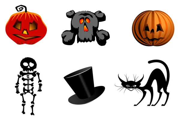 Iconos Símbolos Halloween Aislados Para Diseño — Vector de stock