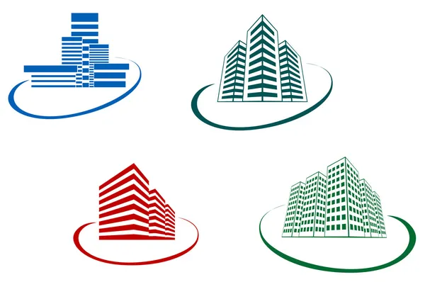 Simboli edifici — Vettoriale Stock