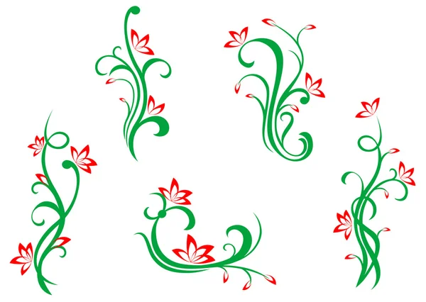 Квіткові Квіткові Прикраси Ізольовані Дизайну — стоковий вектор