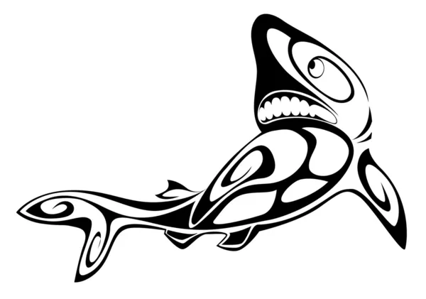 Isolated Tribal Tattoo Shark Fish Stock Illustration - Illustration of  deepwater, prey: 94139790
