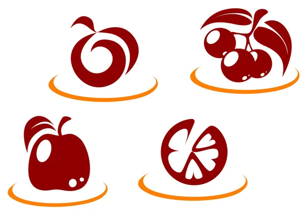 Símbolos Fruta Fresca Para Diseño Concepto — Vector de stock