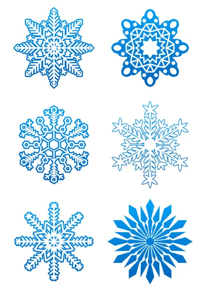 Conjunto Copos Nieve Para Diseño Aislado Blanco — Archivo Imágenes Vectoriales