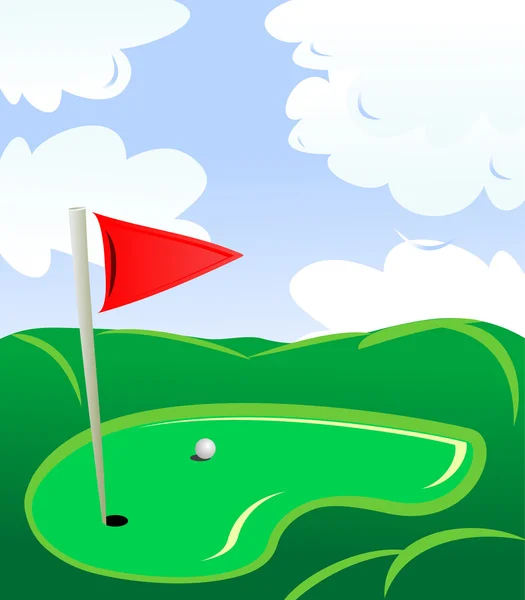 Golfplatz Landschaft Als Konzept Des Golfspiels — Stockvektor