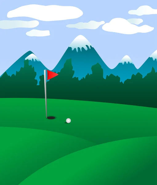 高尔夫球场景观作为一种概念的高尔夫游戏 — 图库矢量图片