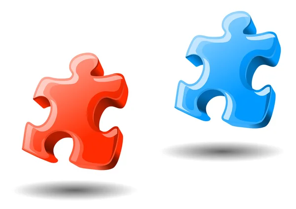 Puzzel Elementen Twee Kleuren Voor Ontwerp — Stockvector