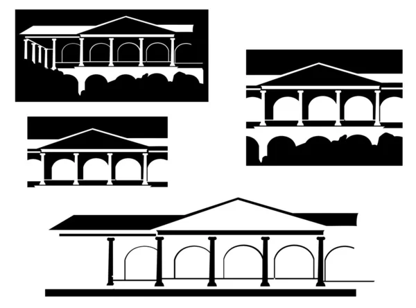 Antik Bina Tasarımı Için Beyaz Izole — Stok Vektör