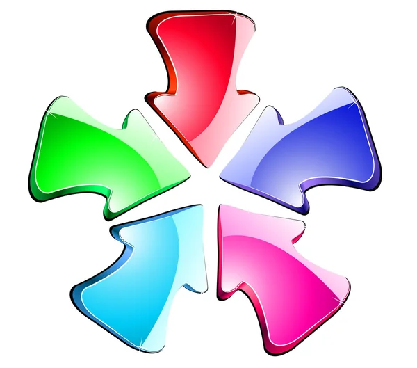 Set Glossy Arrow Icons Web Design — Stockvector